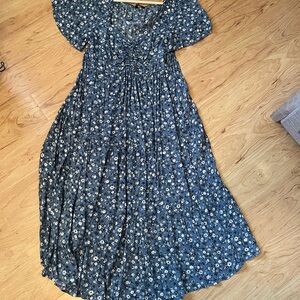 Floral Blue Maxi Dress